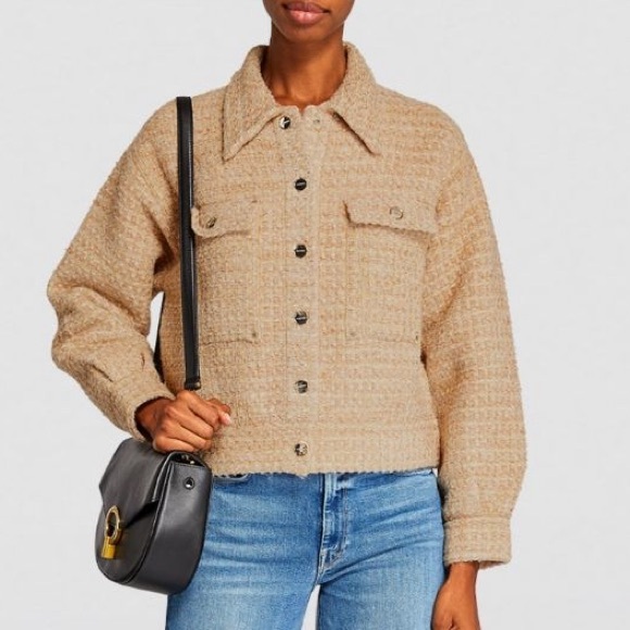 Sandro metalic thread trucker jacket tweed cardicoat - Picture 1 of 15